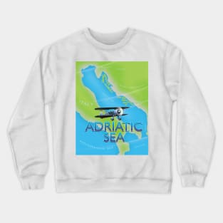 Adriatic Sea Travel map Crewneck Sweatshirt